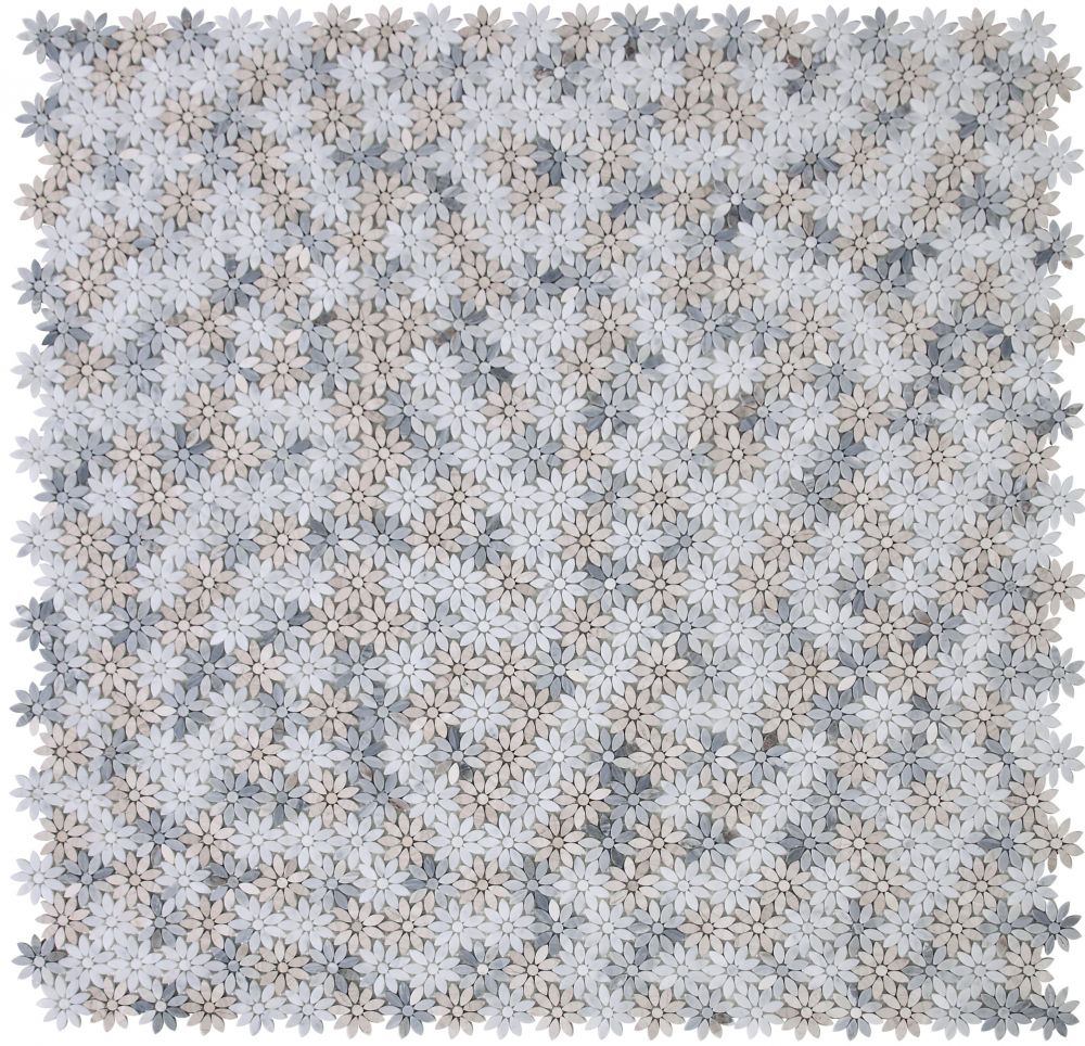 Daisy Wild Sky Flower Mosaic Tile