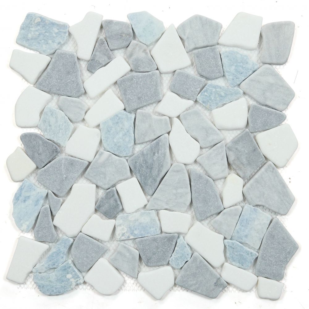 River Stone Blue Ocean Pebble Mosaic Tile