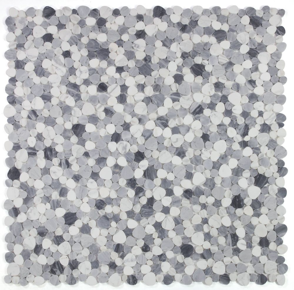 Aphrodite Calacatta Grey Pebble Mosaic Tile