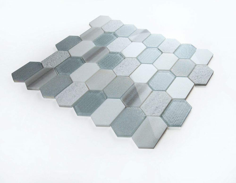 Montage Modern Grey Hexagon Mosaic Tile