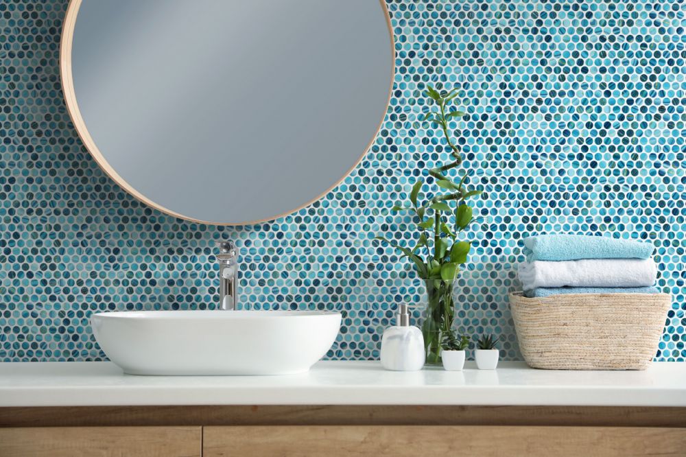 Vanguard Penny Onyx Blue Mosaic Tile