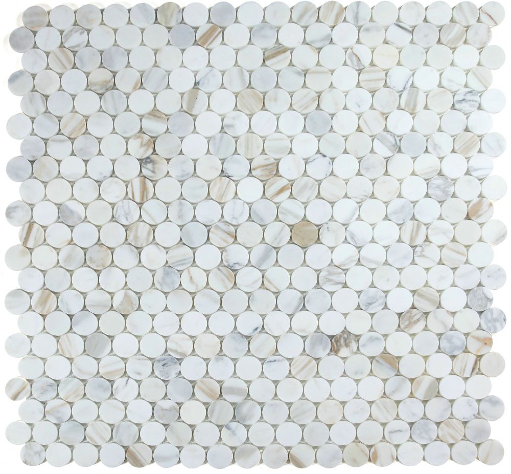 Penny Marble Large Calacatta Honed 2 x 2 11.75 x 12