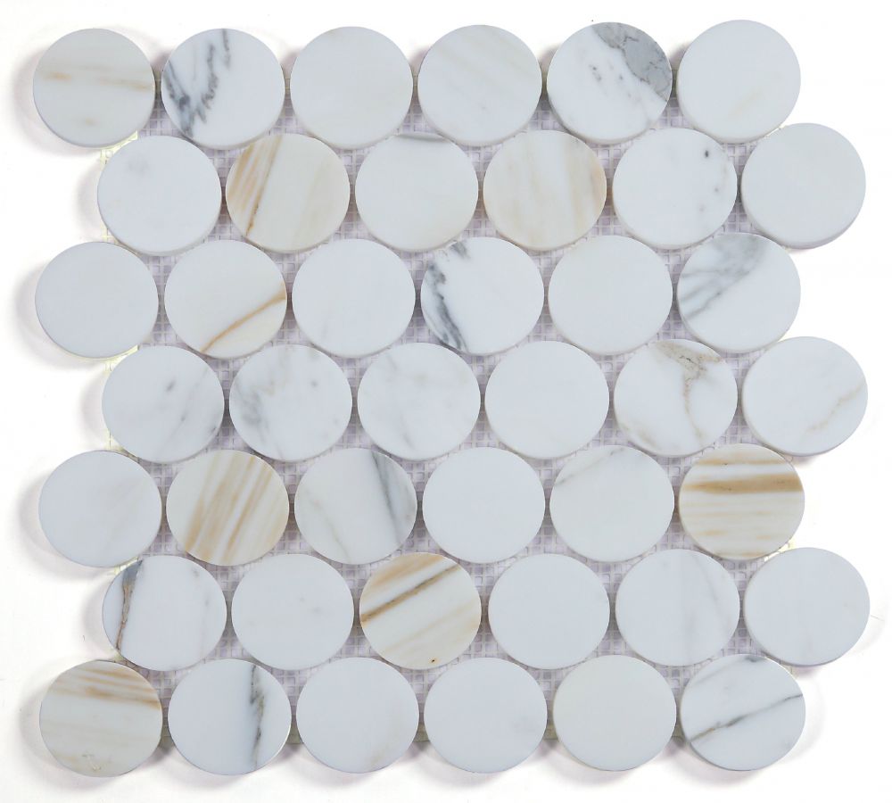 Calacatta Gold (Italian Calcutta) Marble 2 X 4 Brick Mosaic Tile.