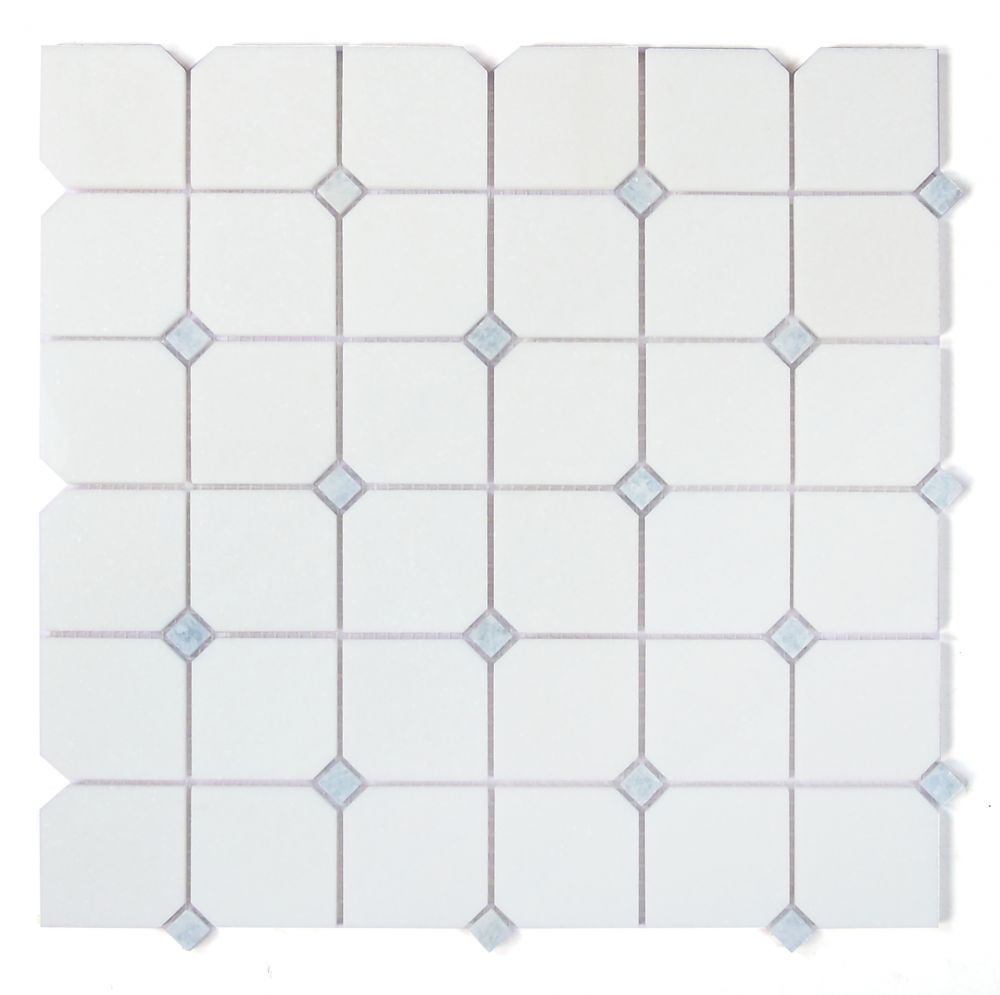 Clipped Crystal Ocean Square Mosaic Tile