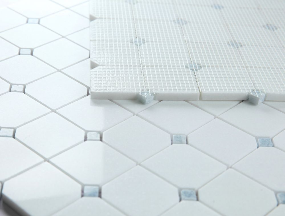 Clipped Crystal Ocean Square Mosaic Tile