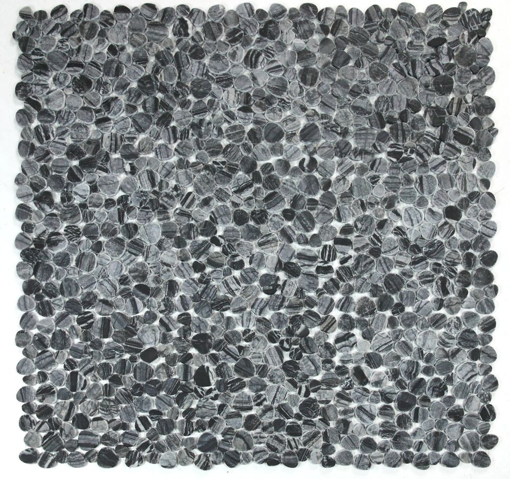 Aphrodite Dark Grain Pebble Mosaic Tile