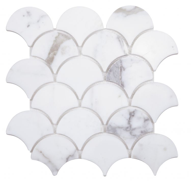 Dragon Scale Calacatta Gold Mosaic Tile