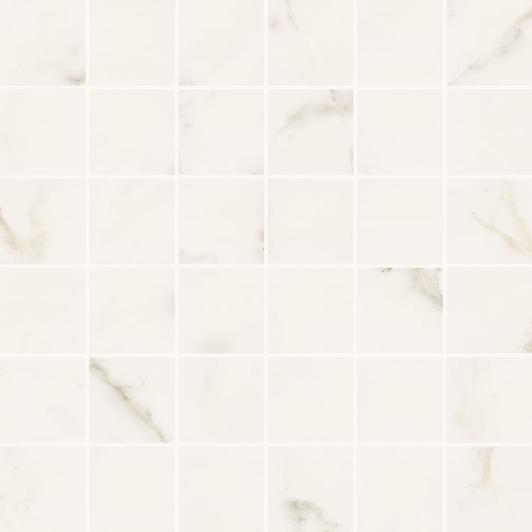 Trilogy Calacatta White Soft Mosaic Tiles.