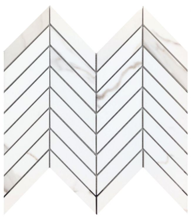 Prestigio Calacatta Gold Chevron Tiles.