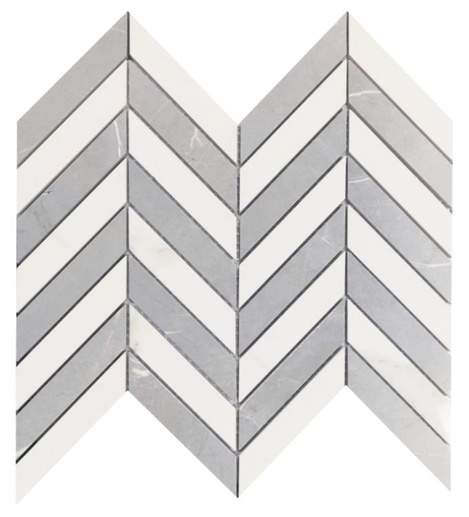 Carrara Chevron Mosaic Tile.