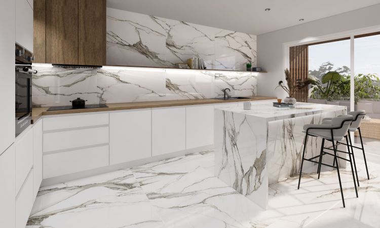 Calacatta Fantasy Topo Tile Polished 48 x 48