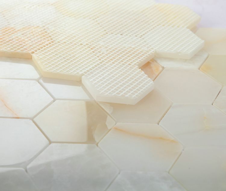Hexagon Onyx White Polished 3 x 3 10.25 x 11.75