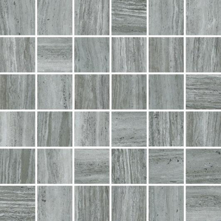 River Grey Matte Square Mosaic Tiles.