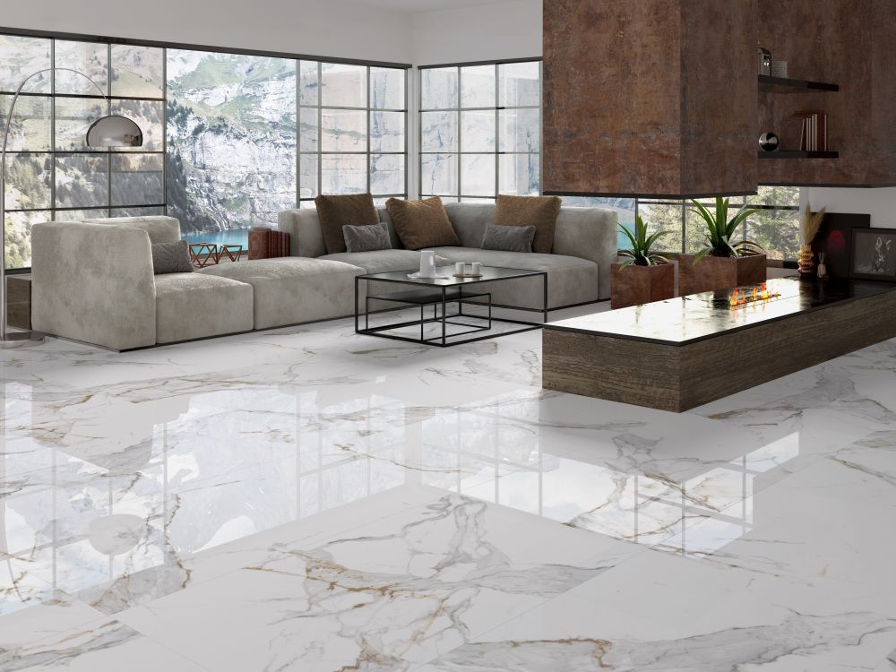 Aeris Gold Polished Tiles.
