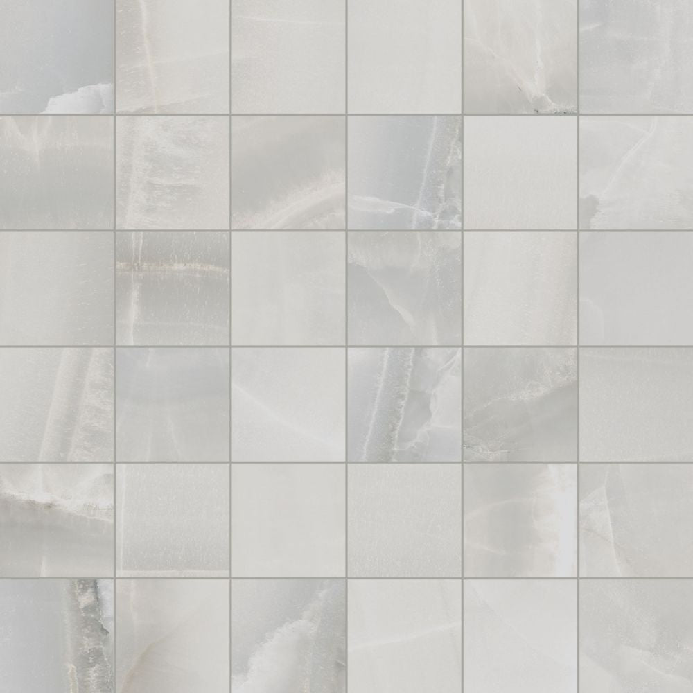 Akoya Silver Matte Mosaic 12 x 12