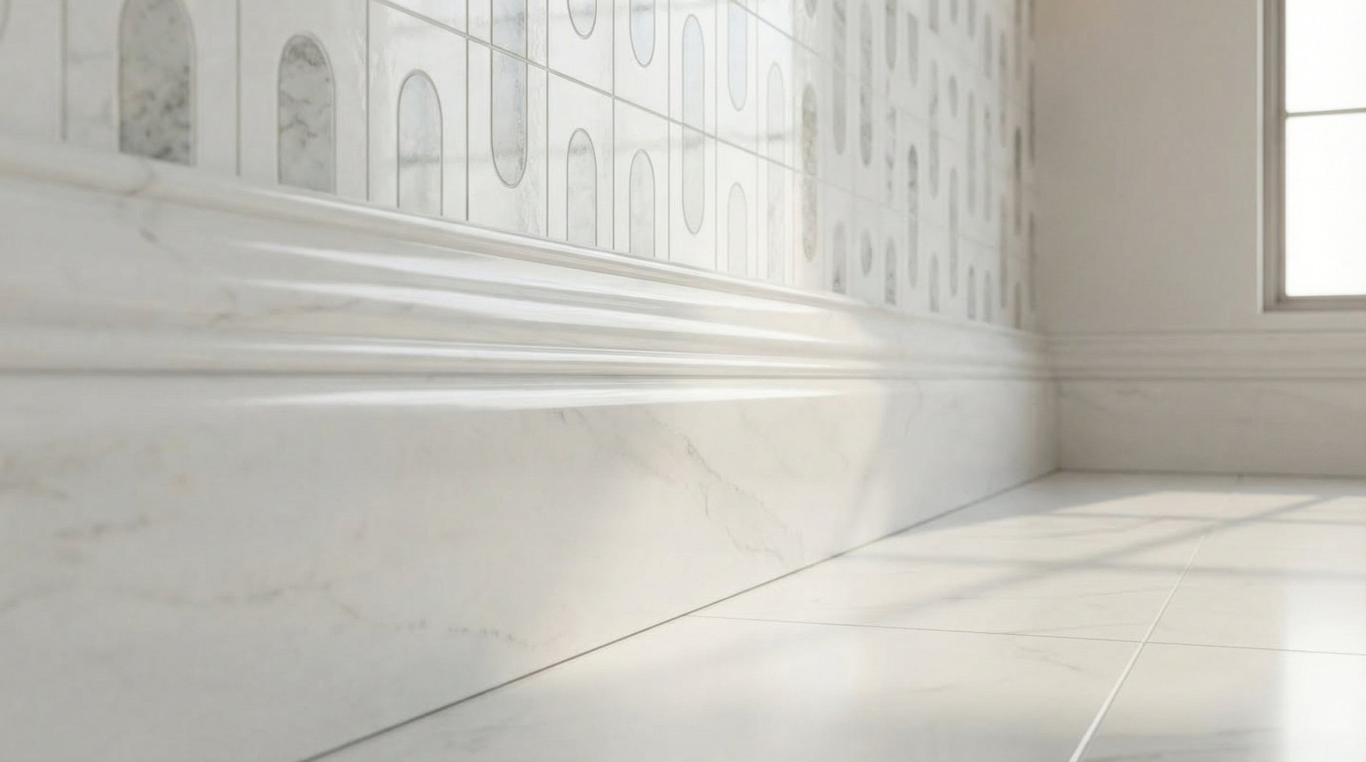 Bianco Dolomite Marble Baseboard Molding