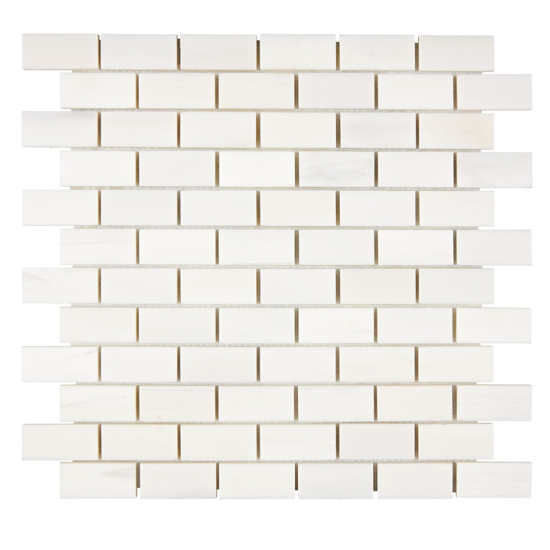 Bianco Dolomite Marble 1 x 2 and 2 x 2 Mosaic Tile