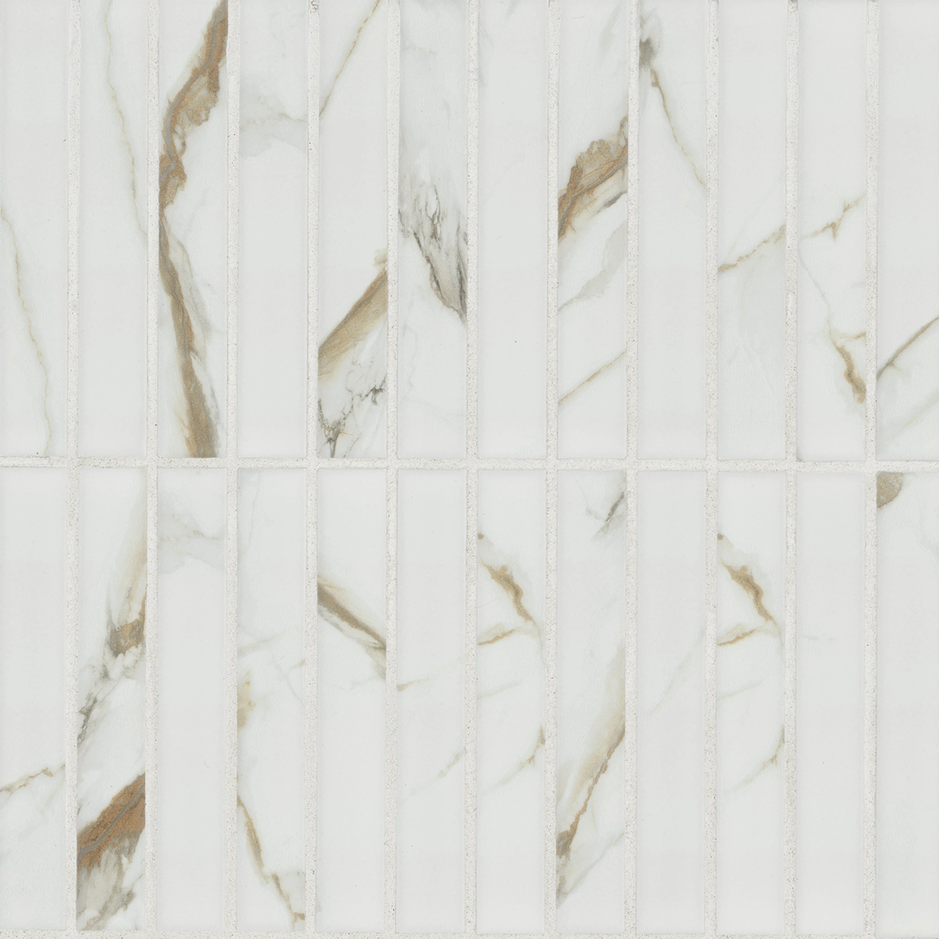 Calacatta Gold Matte 1x6 Stack Pattern Porcelain Tile