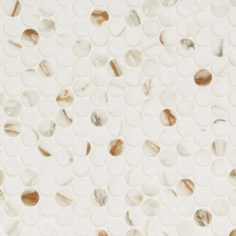 Calacatta Gold Matte Round Tile Thumb