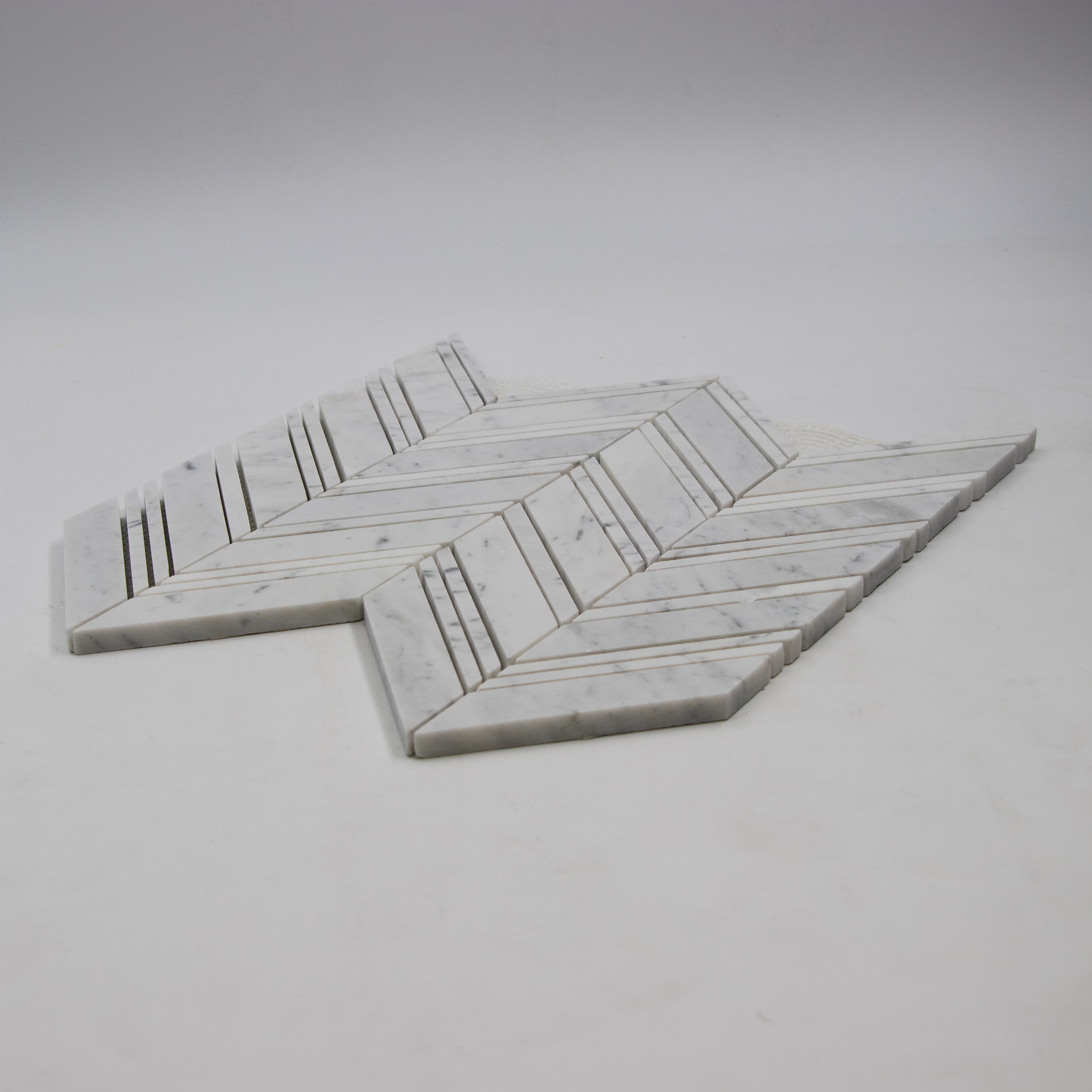 Carrara White Chevron Mosaic