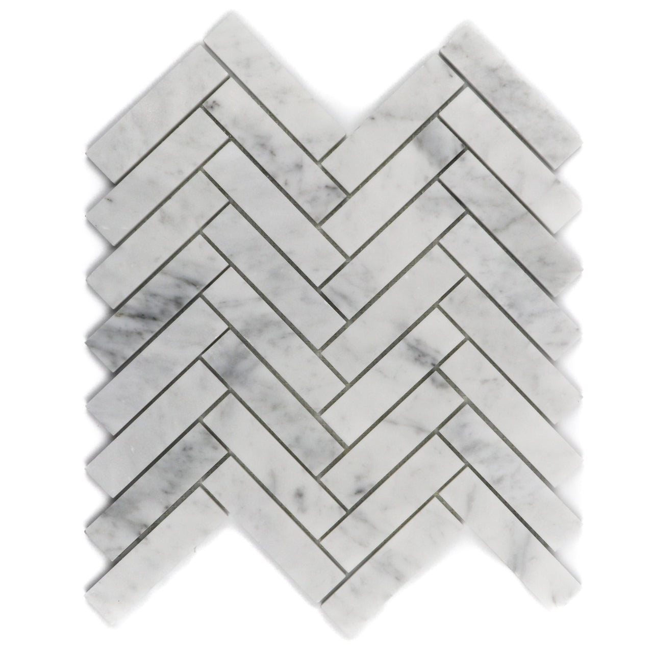 Carrara White Marble 1 x 4 and 2 x 4 Mosaic Tile