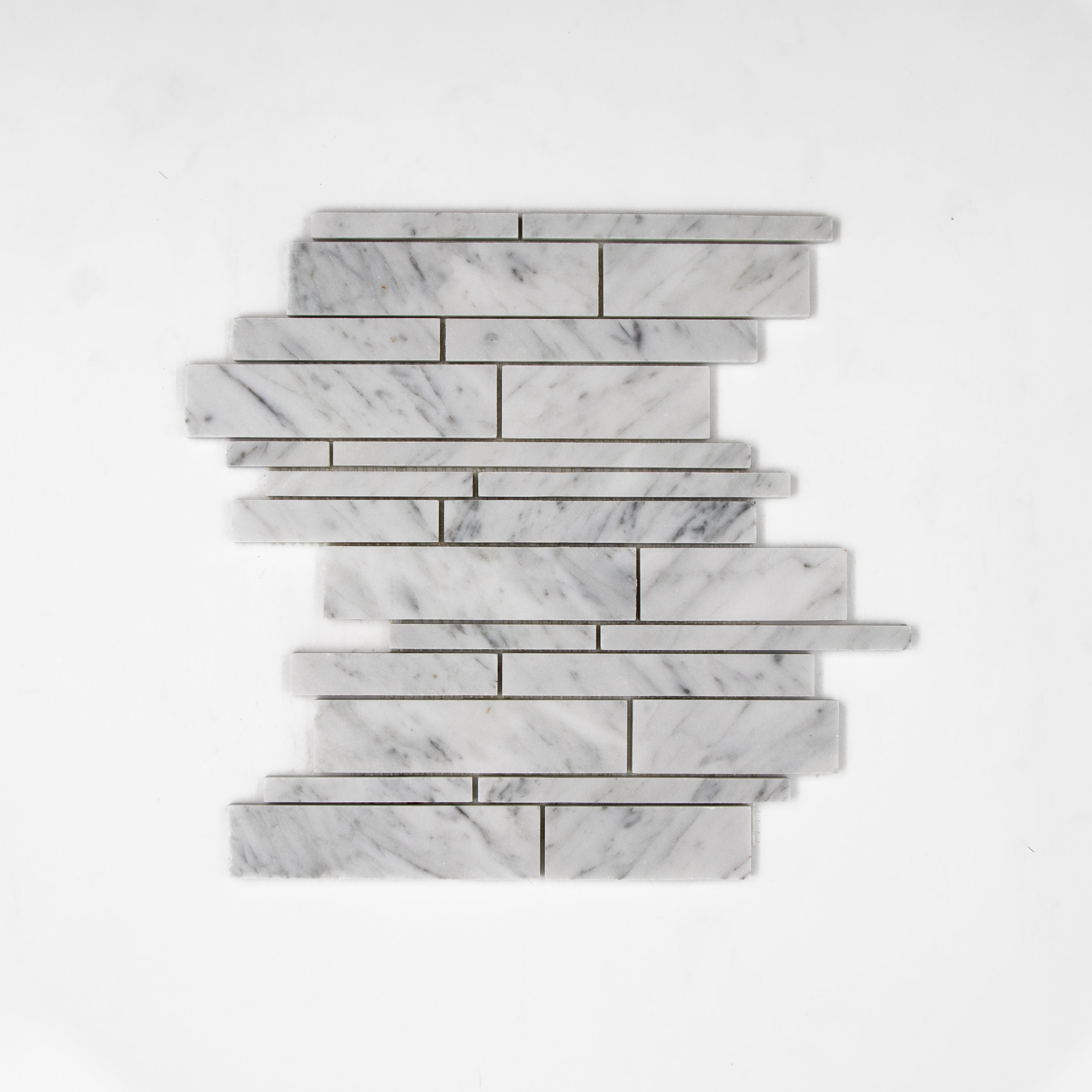 Carrara White Marble Strip Tiles.