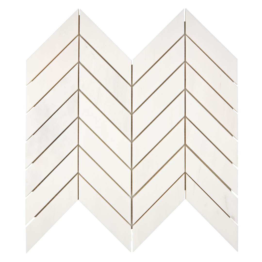 Classici Calacatta Gold Matte Chevron Tiles.