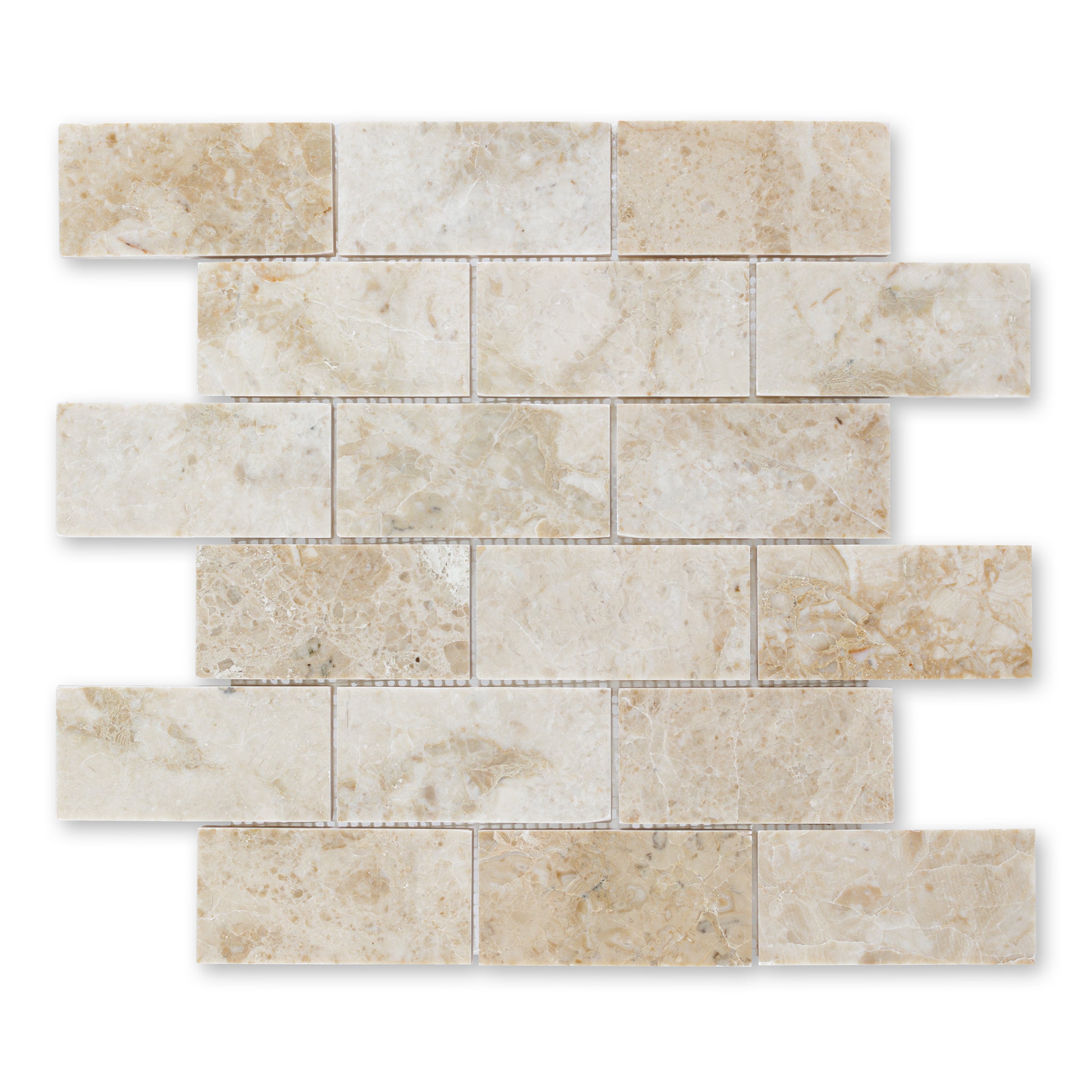Crema Cappuccino Polished Marble Tile Brick 2"x4"