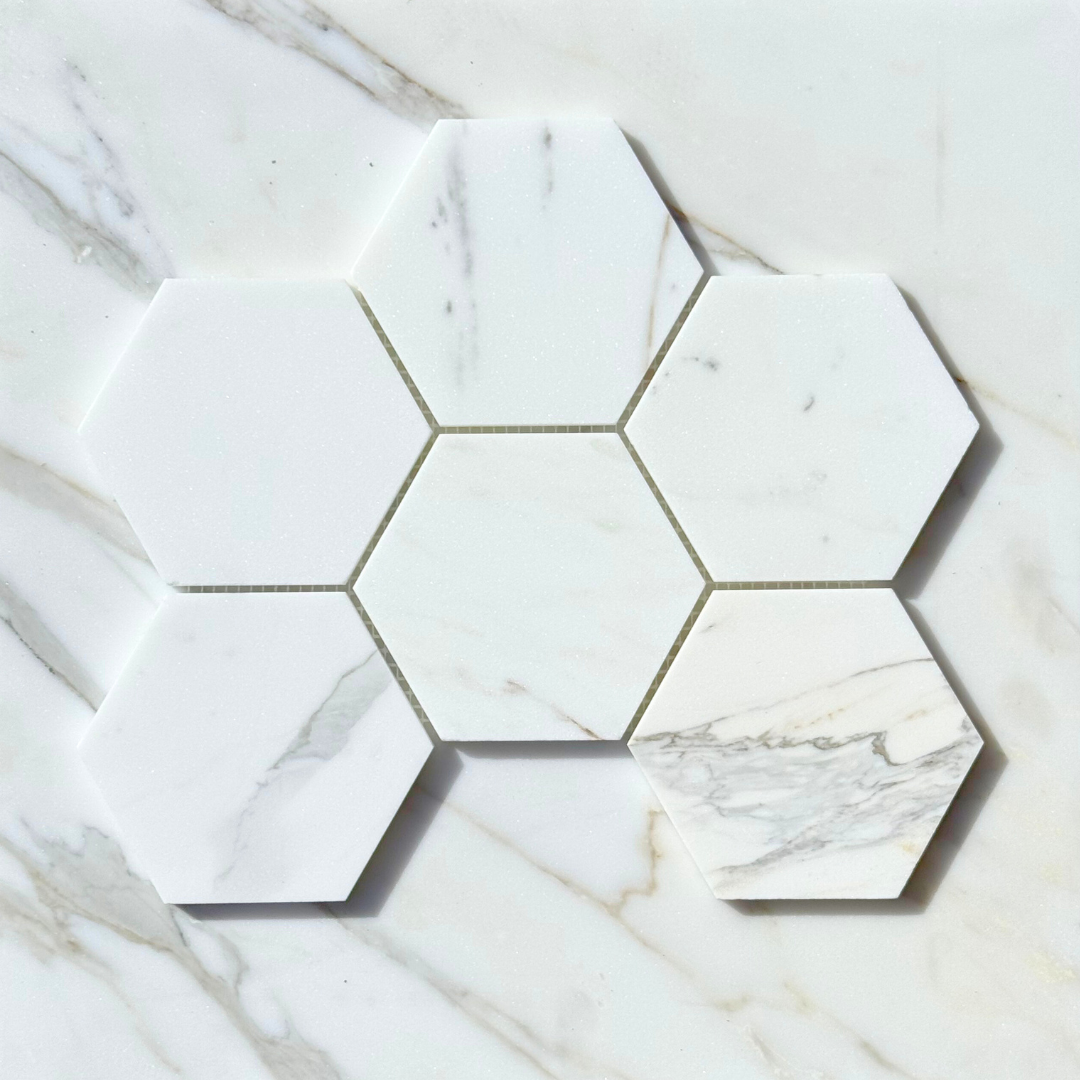 Calacatta Gold Hexagon 5" Mosaic