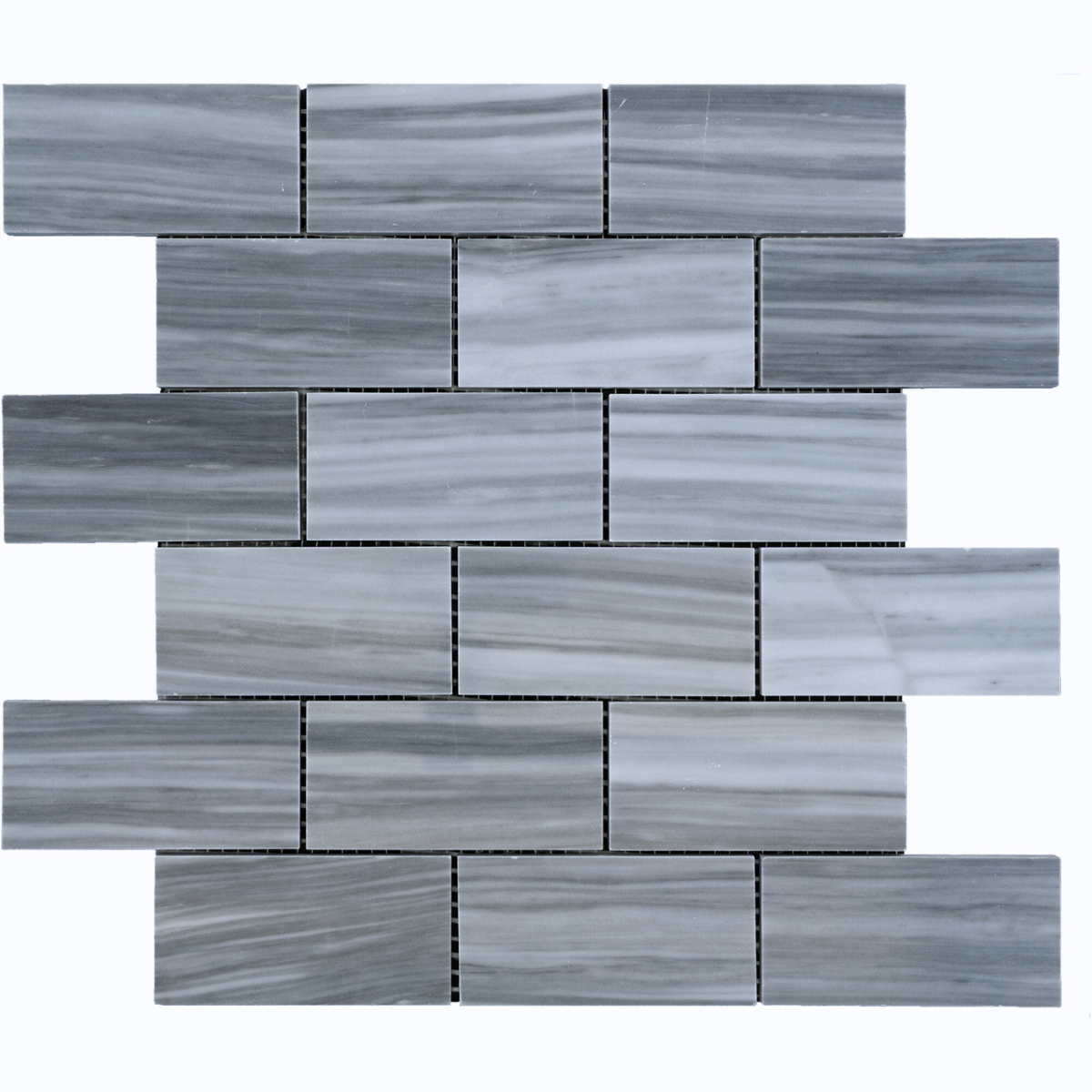 Bardiglio Imperiale Vein-Cut Subway 2x4 Polished Mosaic