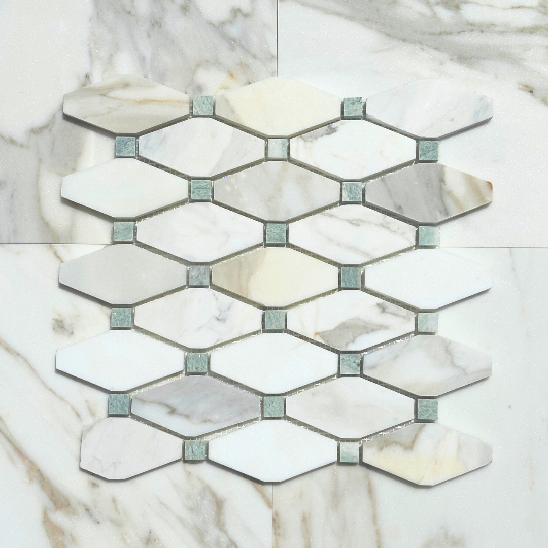 Calacatta Gold Octave with Ming Green Mosaic