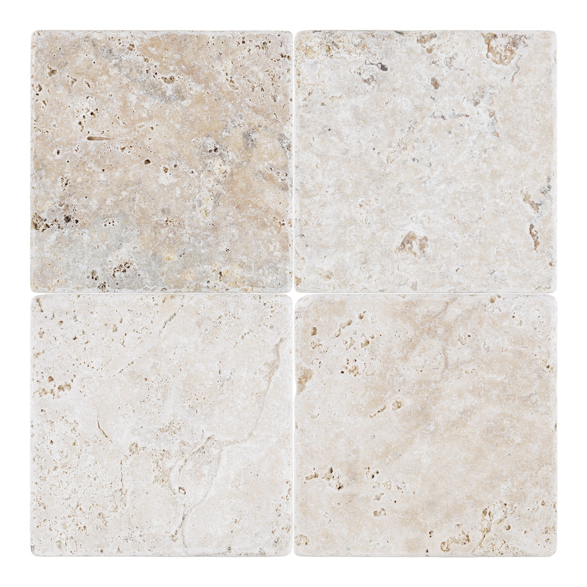 Philadelphia Travertine Tile, 6 x 6, Tumbled