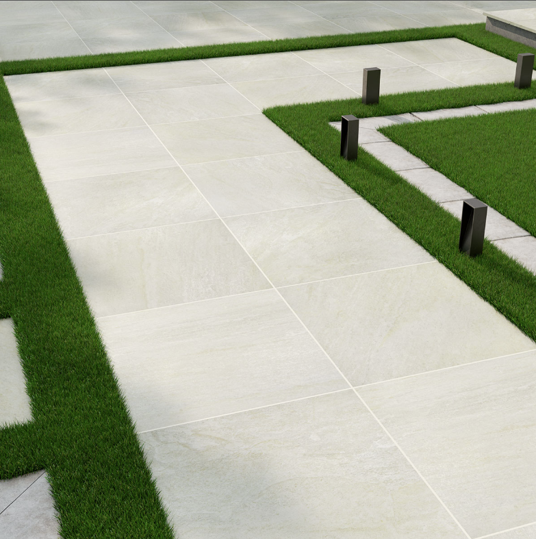 Quartz White Arterra Pavers Tiles.