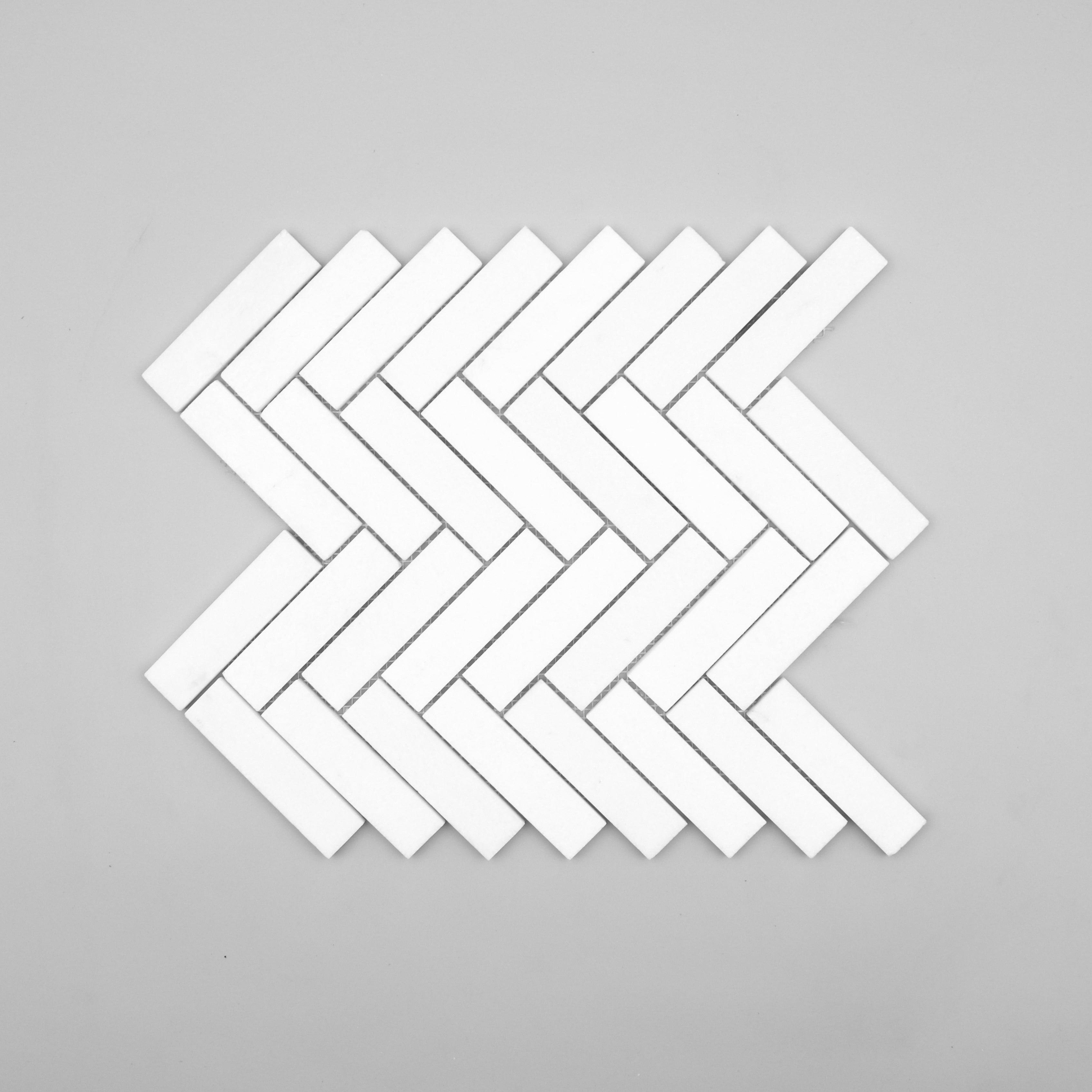 Thassos White Marble 1 x 4 and 2 x 4 Mosaic Tile