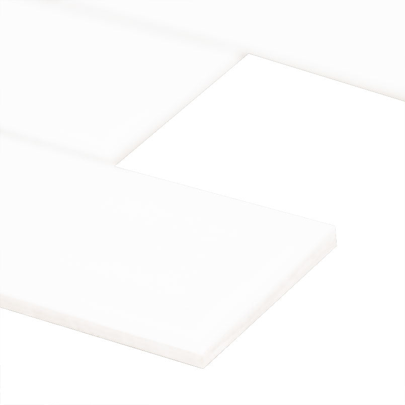 White 2x4 Beveled Glossy Porcelain Tiles for Shower Walls