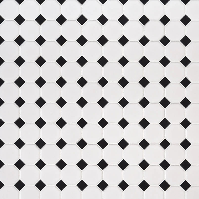 Retro Octagon Bianco 6mm Glossy