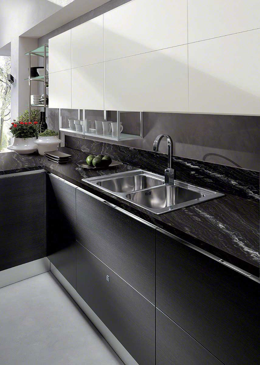 Black tile room scene