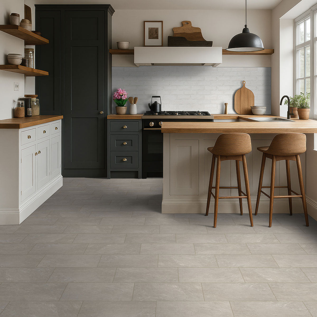ALPINE WHITE CLAY BRICK HERRINGBONE 2.25X7.5 NATURAL  - 2.25x10.75