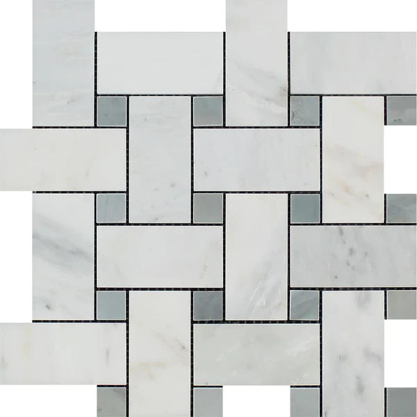 Big Basketweave Statuary Carrara Marble.