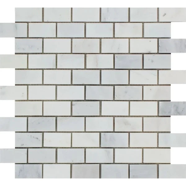 Asian Statuary Marble 1 x 2 and 2 x 2 Mosaic Tile