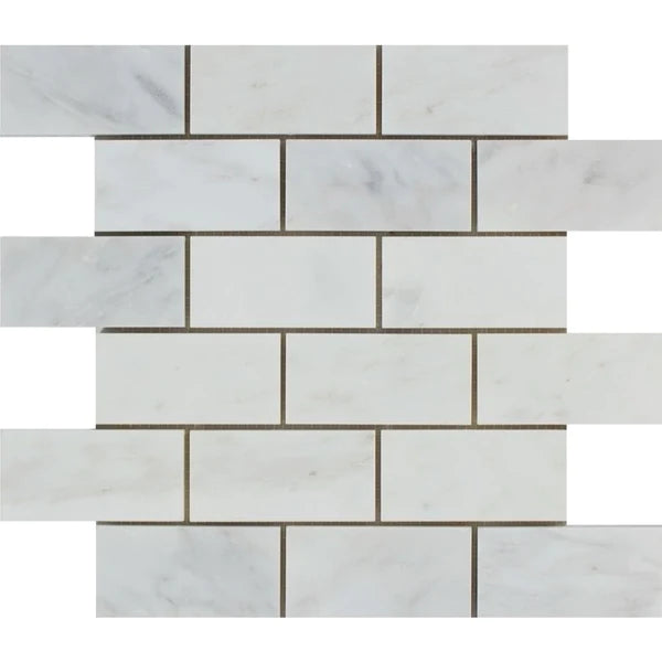 Calacatta Gold Honed Brick Marble.