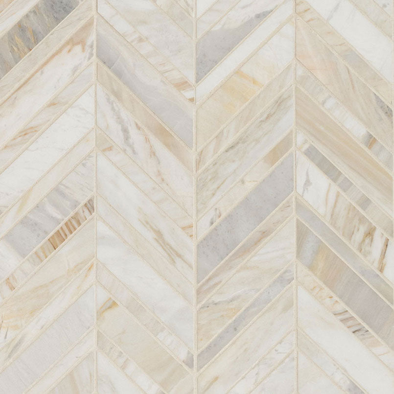Athena Gold Tile Chevron Pattern