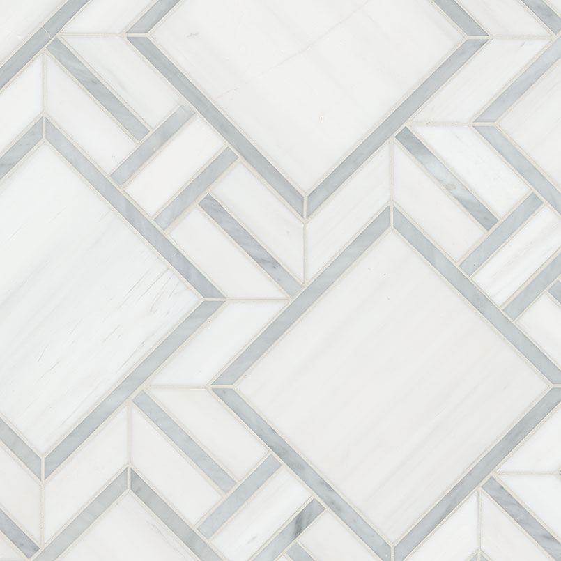 Bianco Dolomite Alana Polished Mosaic - Mosaicenter