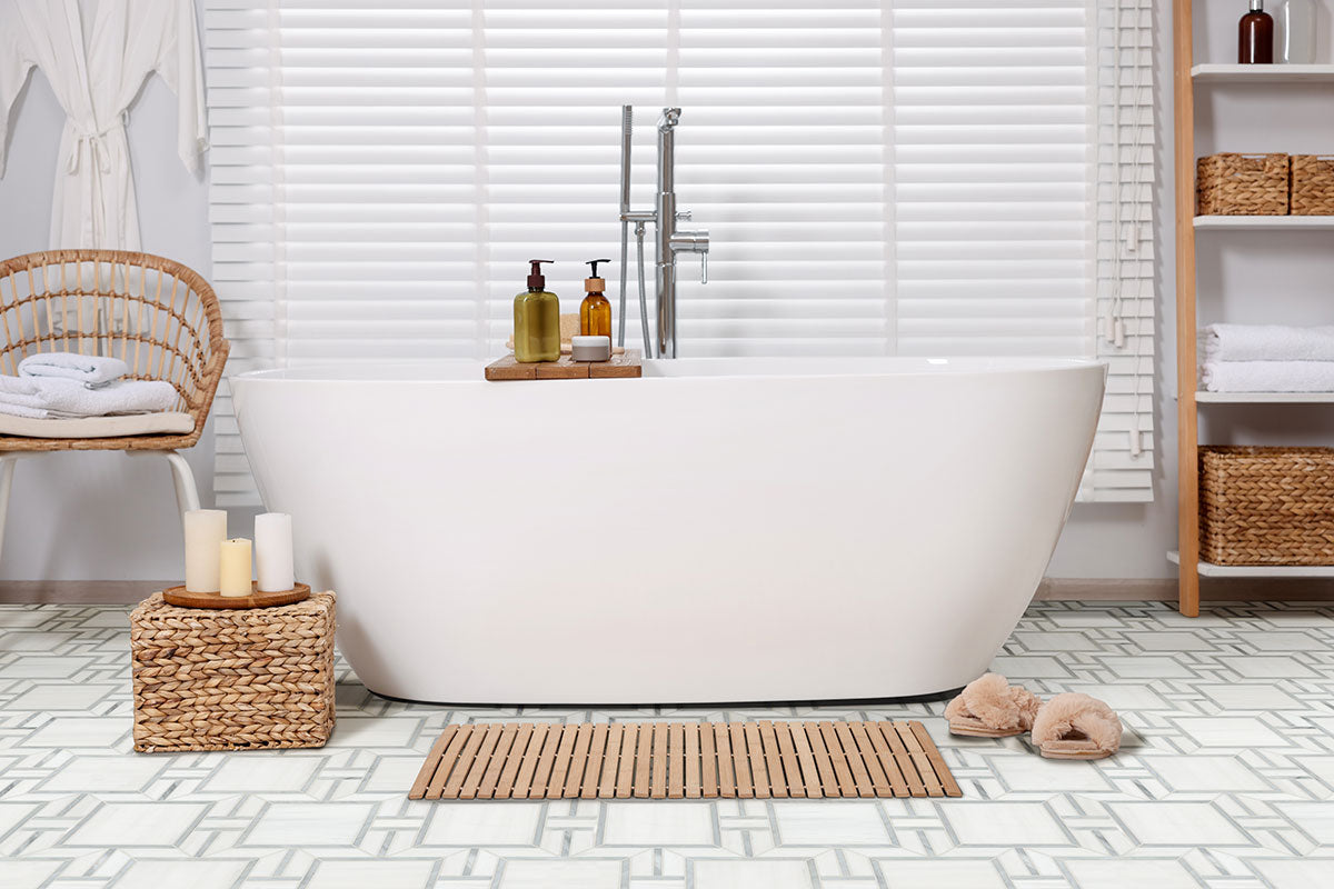 Bianco Dolomite Alana Polished Mosaic - Mosaicenter
