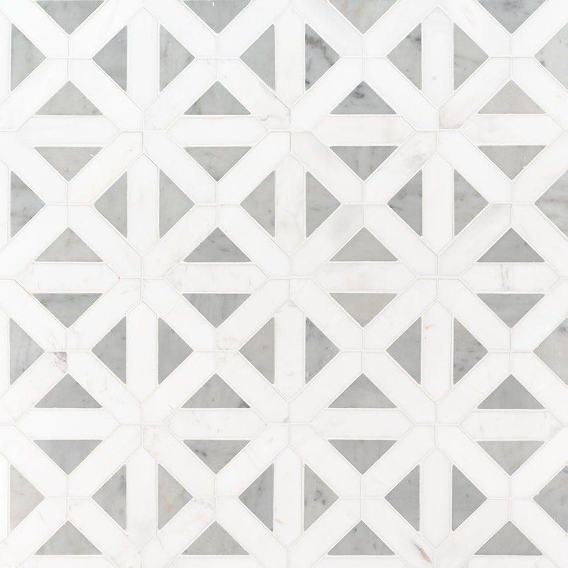 Bianco Dolomite Geometrica Tile - Mosaicenter Backsplash Tile