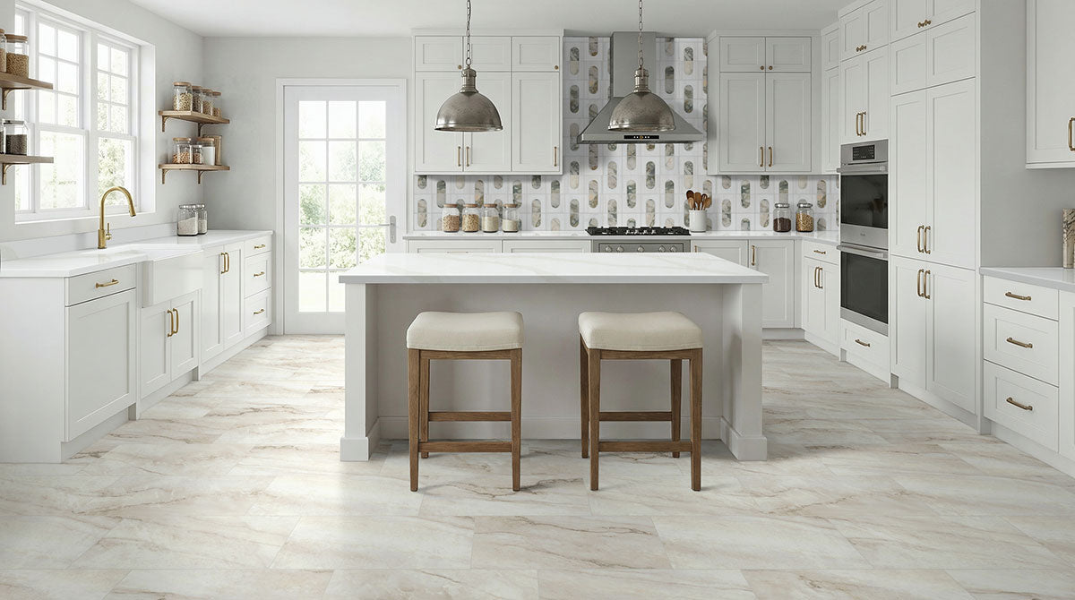 Bianco Dolomite Moderno Polished Mosaic - Mosaicenter