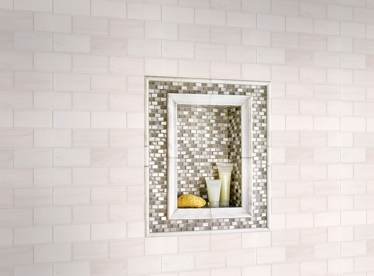 Bianco Dolomite Polished Subway Tile 3x6 - Mosaicenter