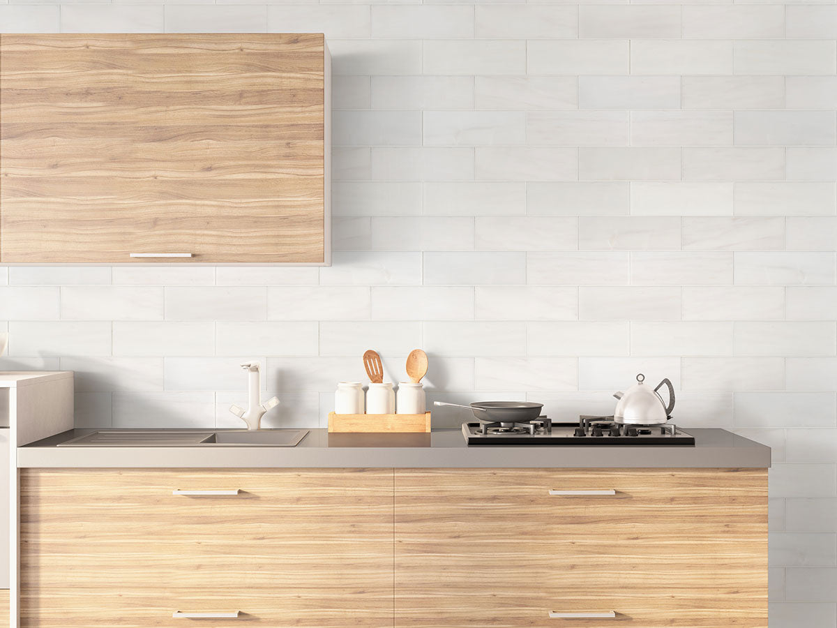 Bianco Dolomite Polished Subway Tile 4x12 - Mosaicenter