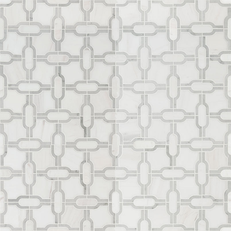 Bianco Gridwork Polished Tile - Mosaicenter Backsplash Tile