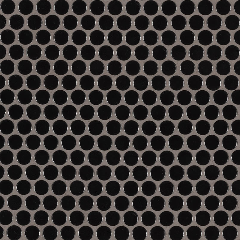 Black Penny Round Mosaic Glossy 6mm
